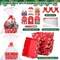 6 Sets 12 x 10 Large Red Snowflake Christmas Baskets for Gifts Empty Christmas Gift Baskets to Fill Christmas DIY Cardboard Basket with Handles for Christmas Holiday Party (Snowflake)